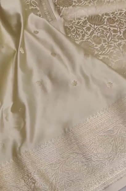 Exclusive Pure Banarasi Mashru Zari Weaving Work Silk Saree