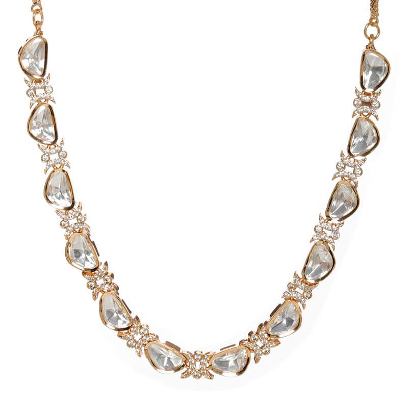 Exclusive White and Silver Kundan And Diamond Neckpiece