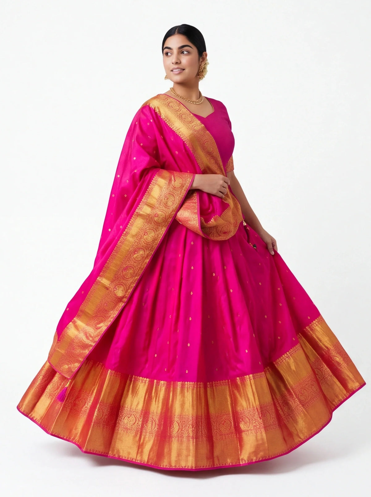Kanjeevaram Silk Lehenga Set - Traditional Bridal