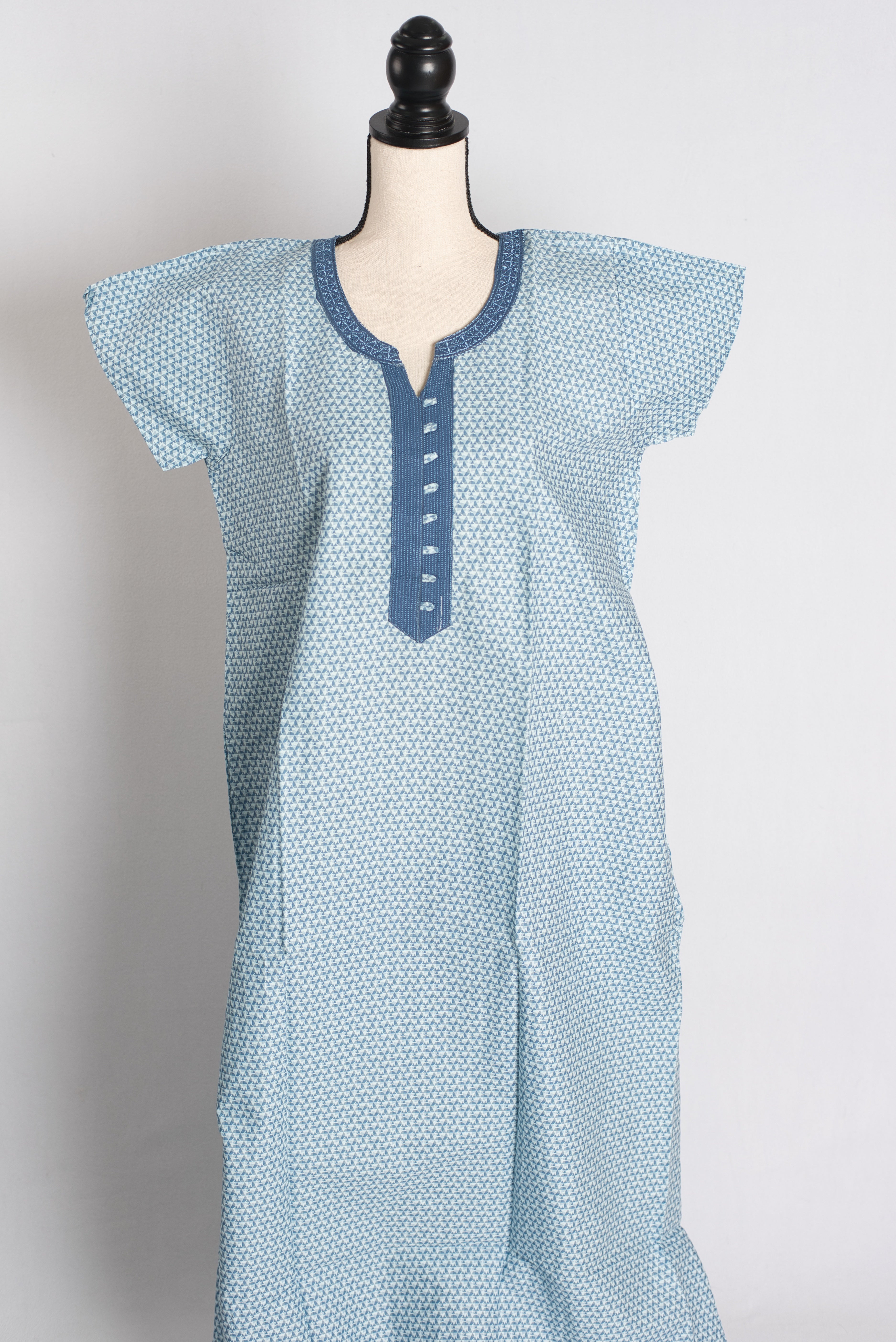 Printed Blue Pure Cotton Nightwear in Regular Size