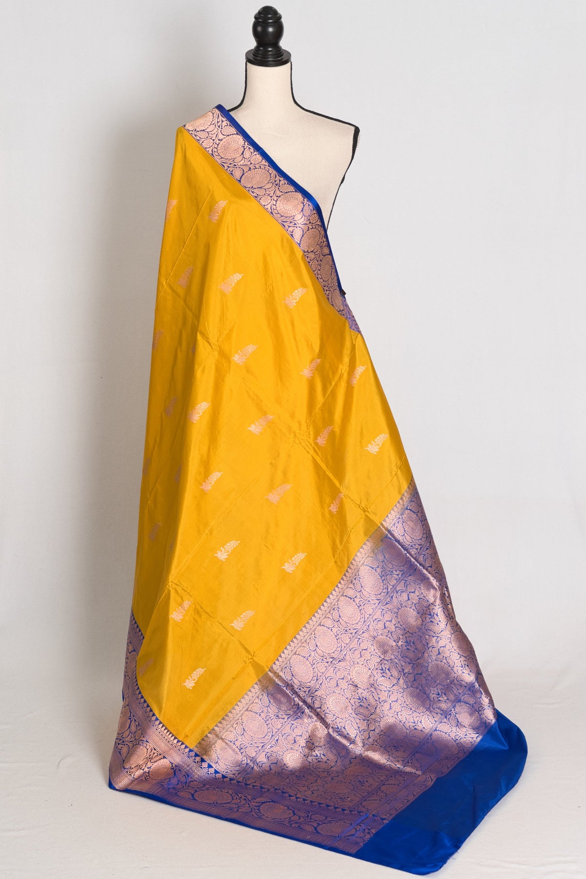 Shukti : Yellow Pure Katan Banarasi Silk Saree with Gold Zari | Silk Mark