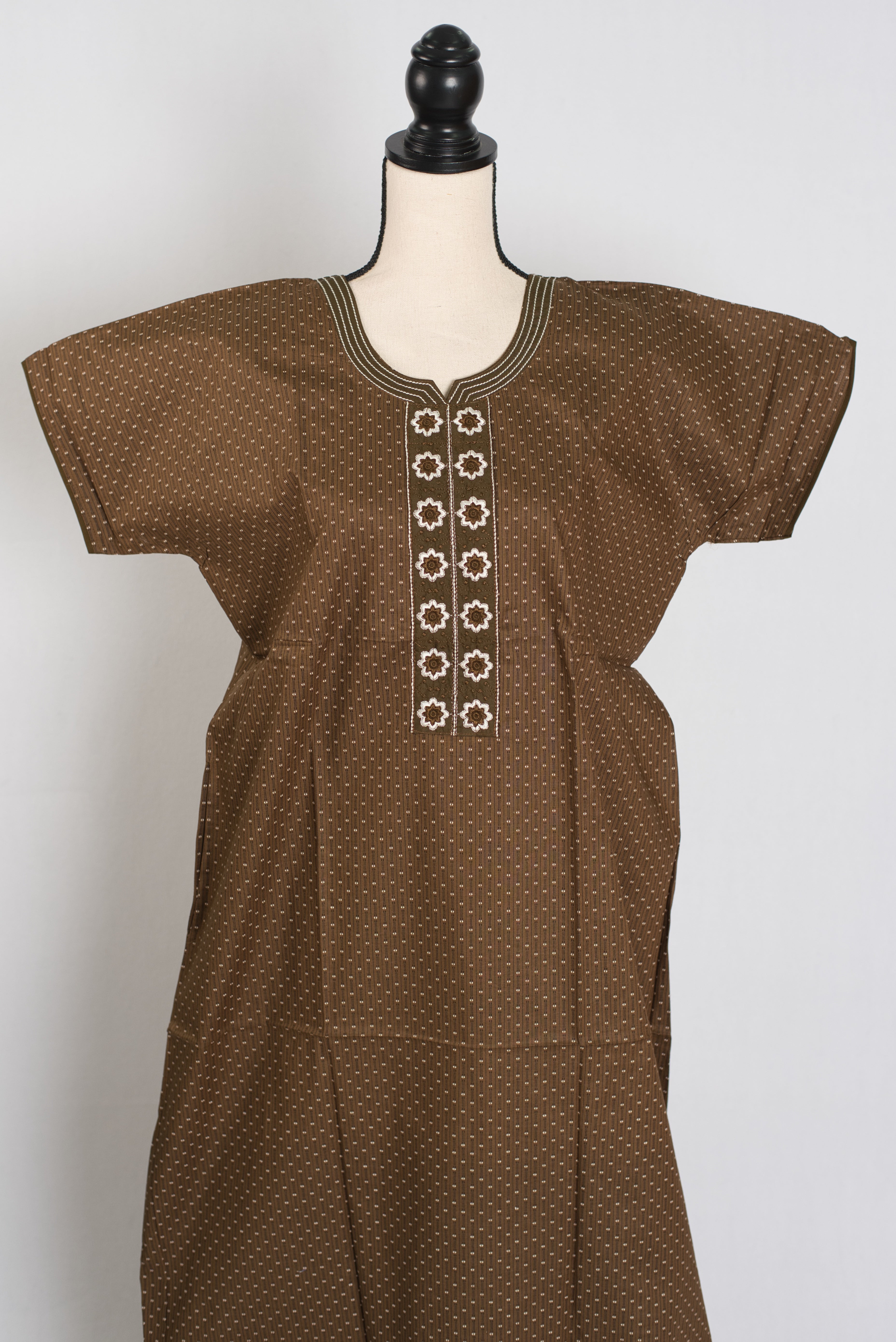 Printed Brown Pure Cotton Nightwear in Regular Size