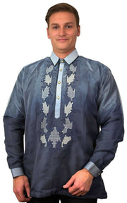 Mens Barong Tagalog - Navy
