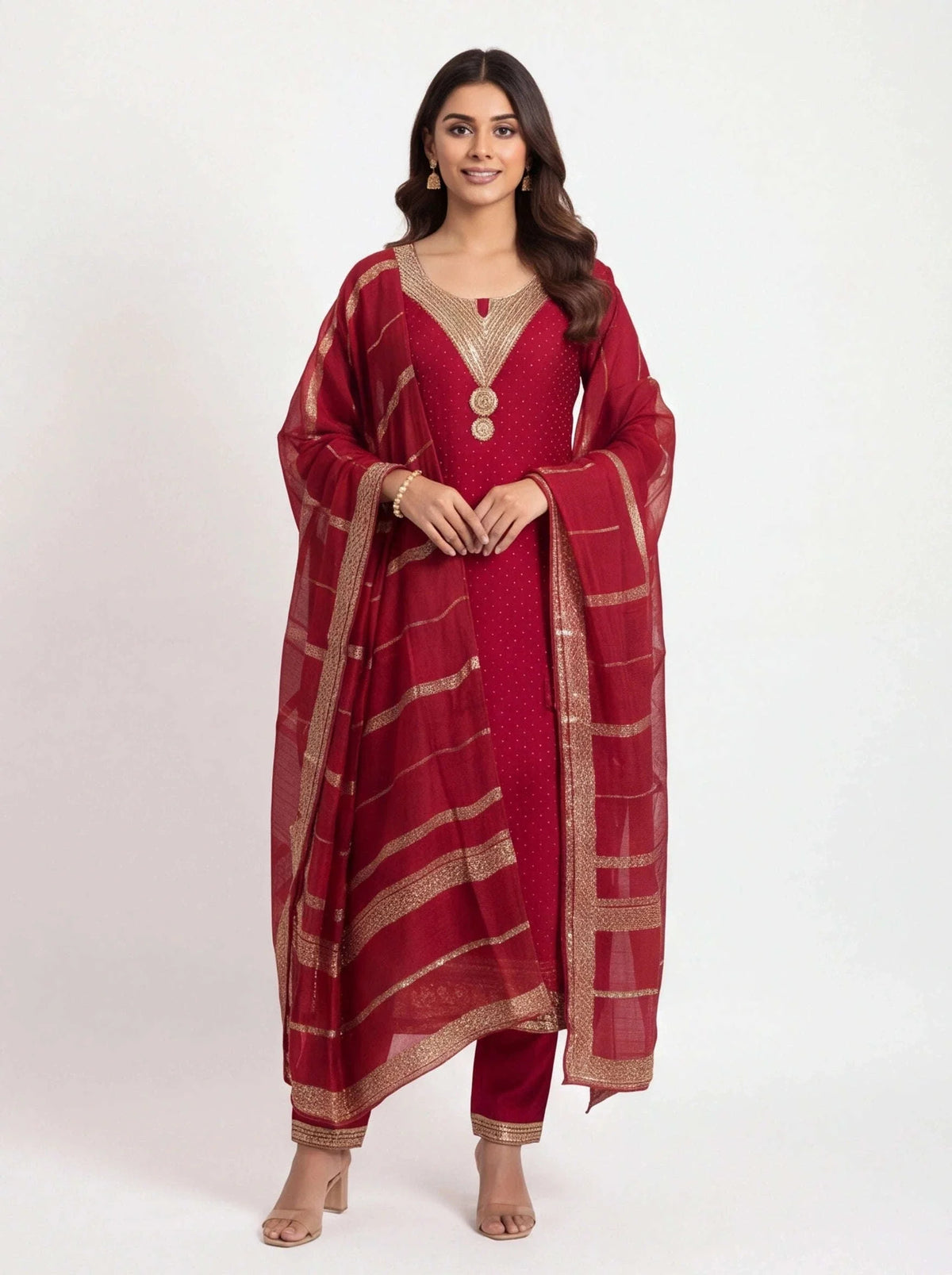 Silk party wear suit
