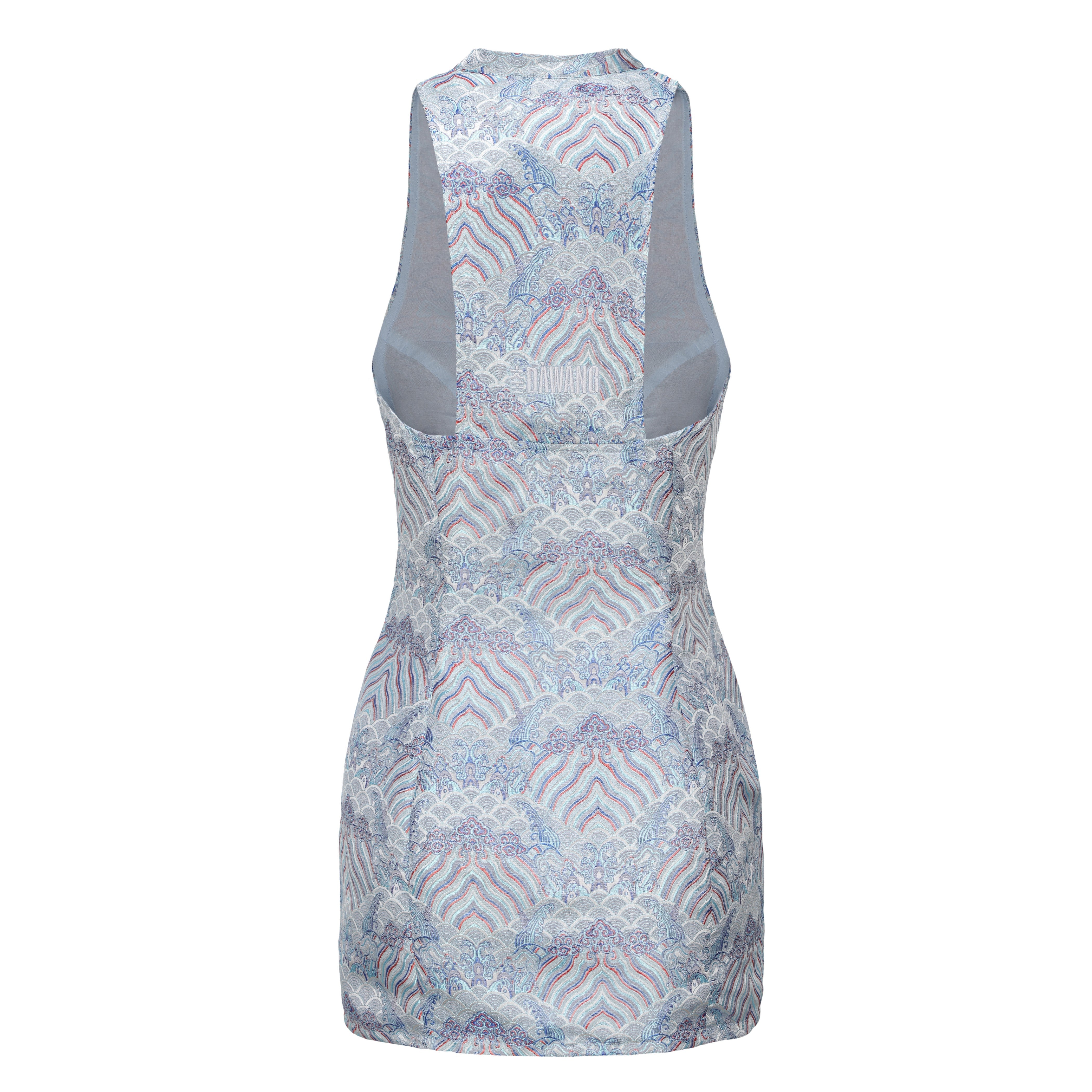Hua Sleeveless Brocade Mini Dress Cloud Moire