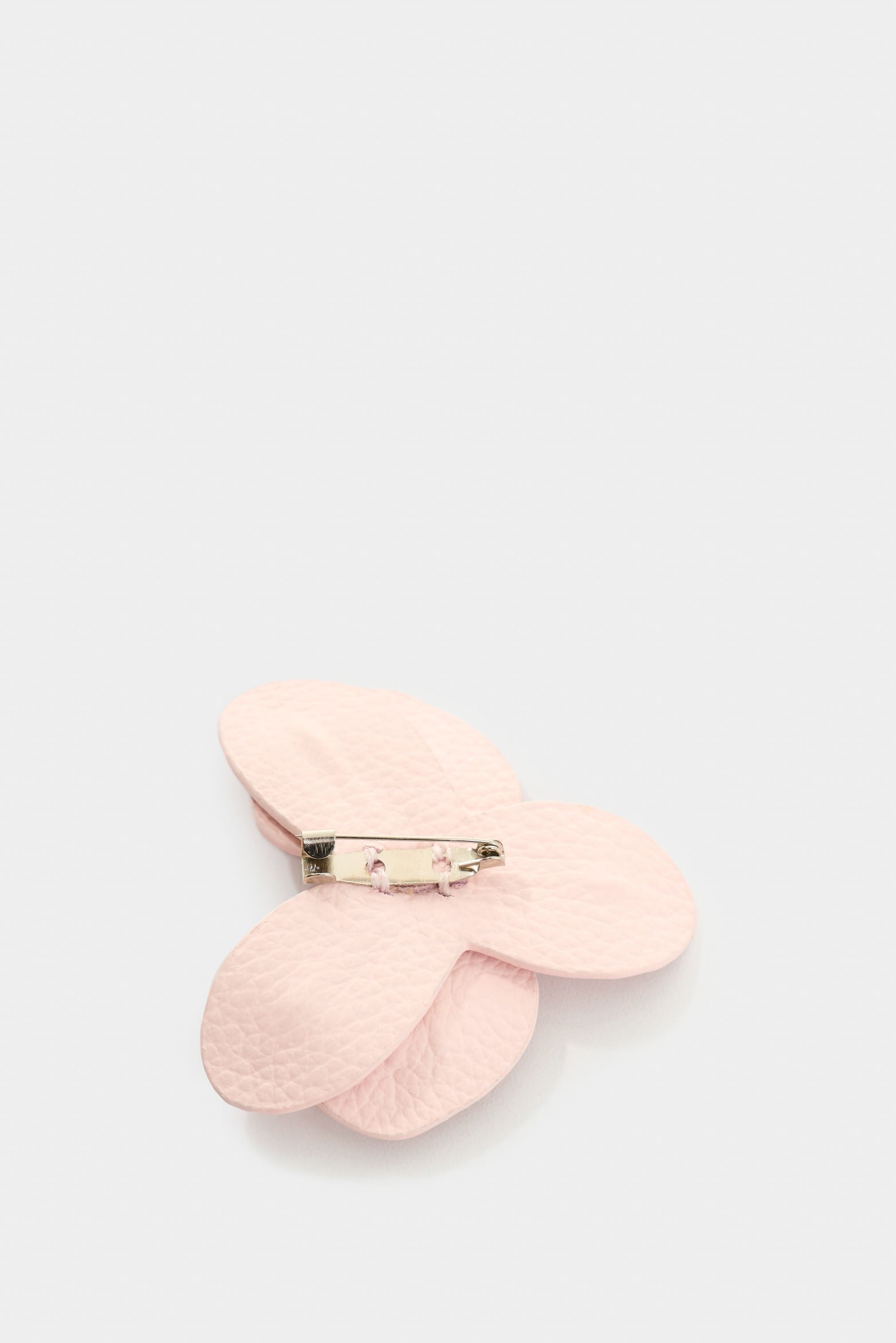 Large leather orchid brooch for women