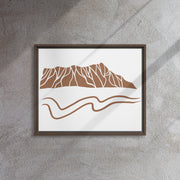 Minimalist Diamond Head Crater Framed Canvas