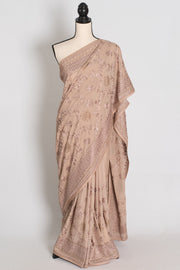 Ruma | Pastel Brown Georgette Partywear Saree | Trending Bollywood Design