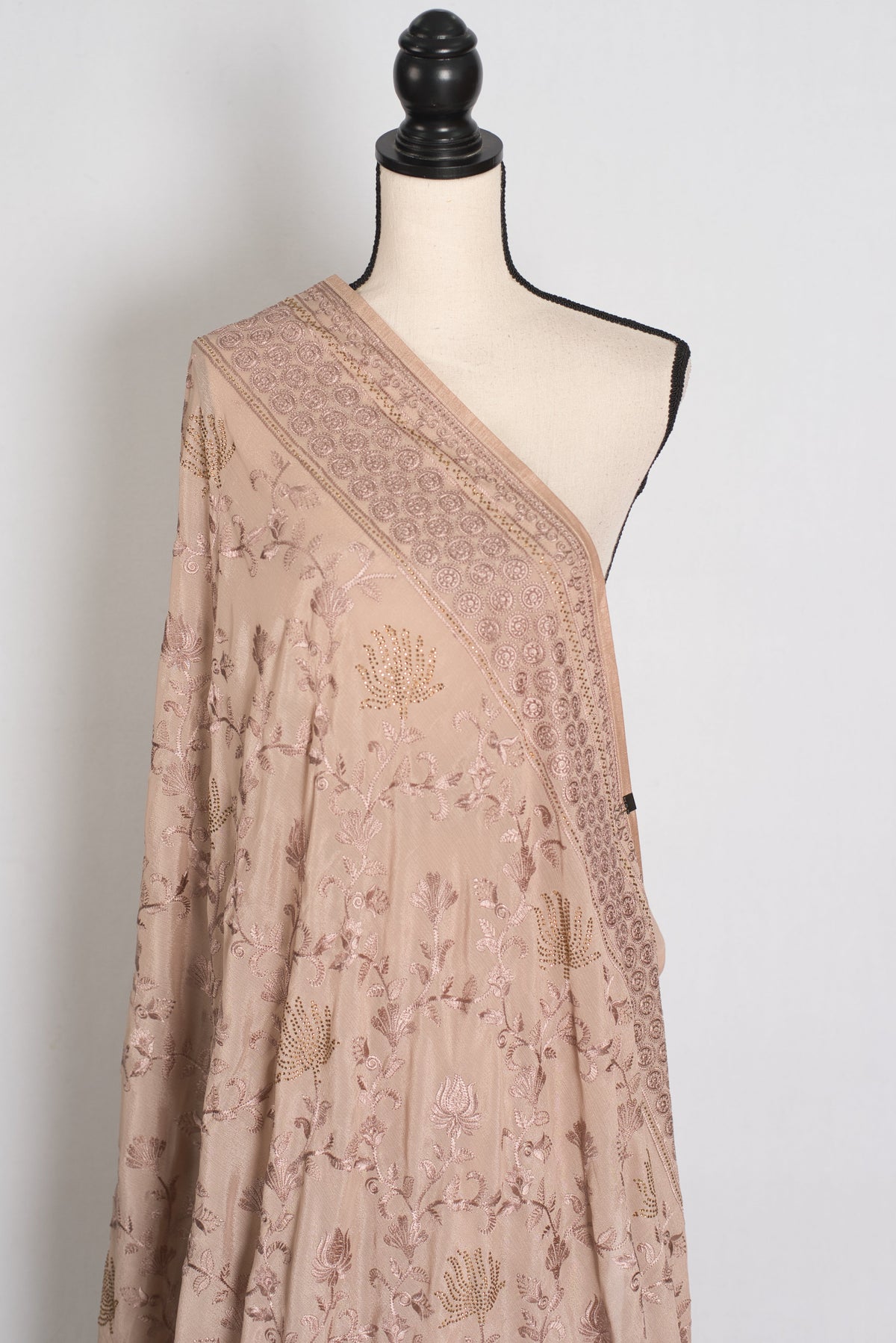 Ruma | Pastel Brown Georgette Partywear Saree | Trending Bollywood Design