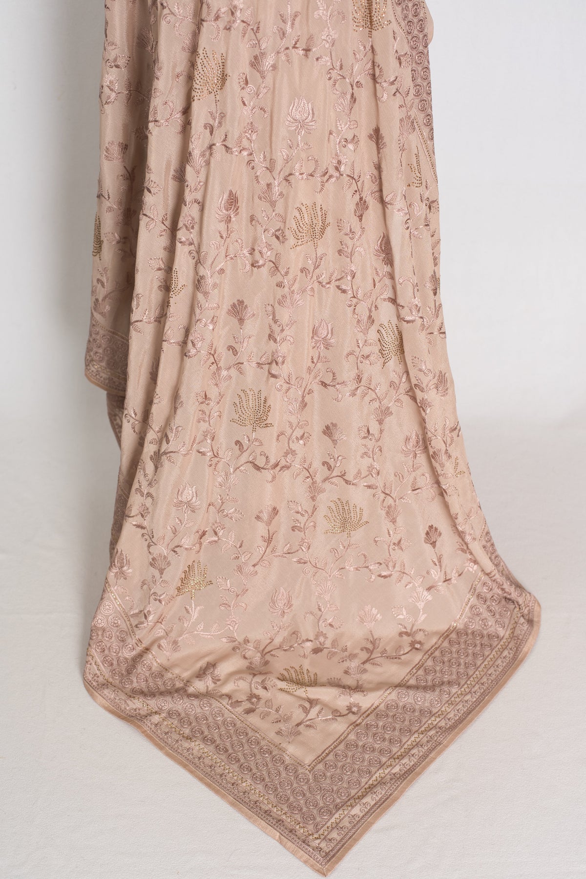 Ruma | Pastel Brown Georgette Partywear Saree | Trending Bollywood Design
