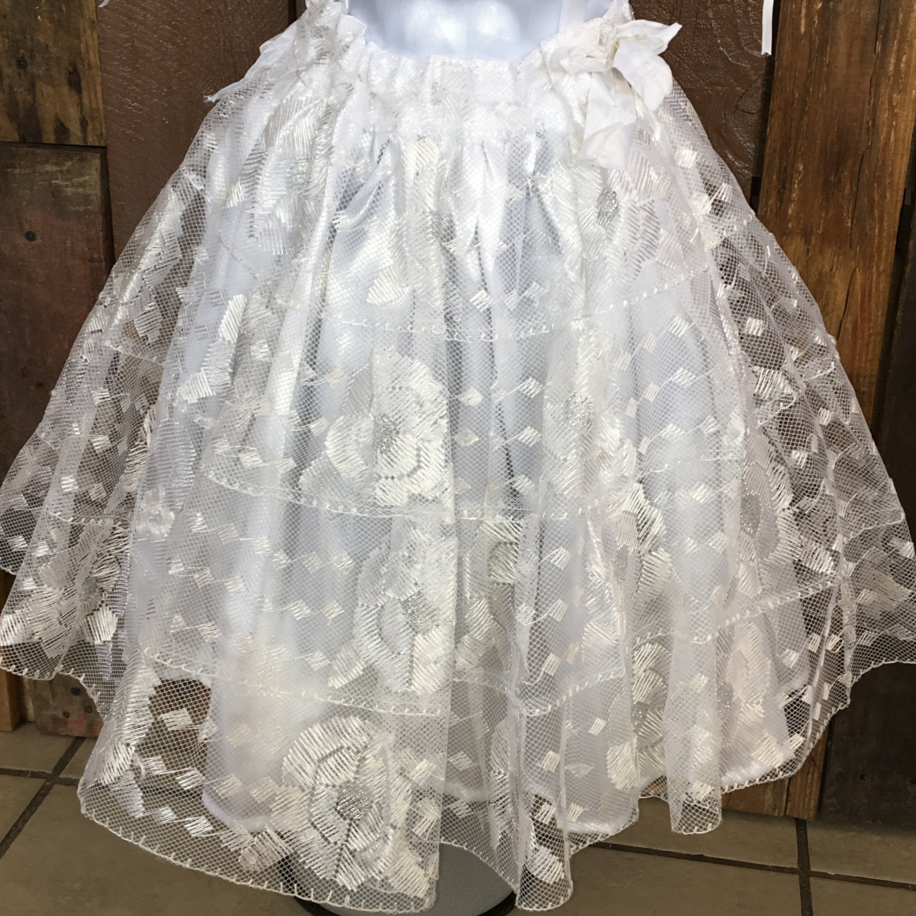 Mexican Chiapaneca Dress for Girls White/White