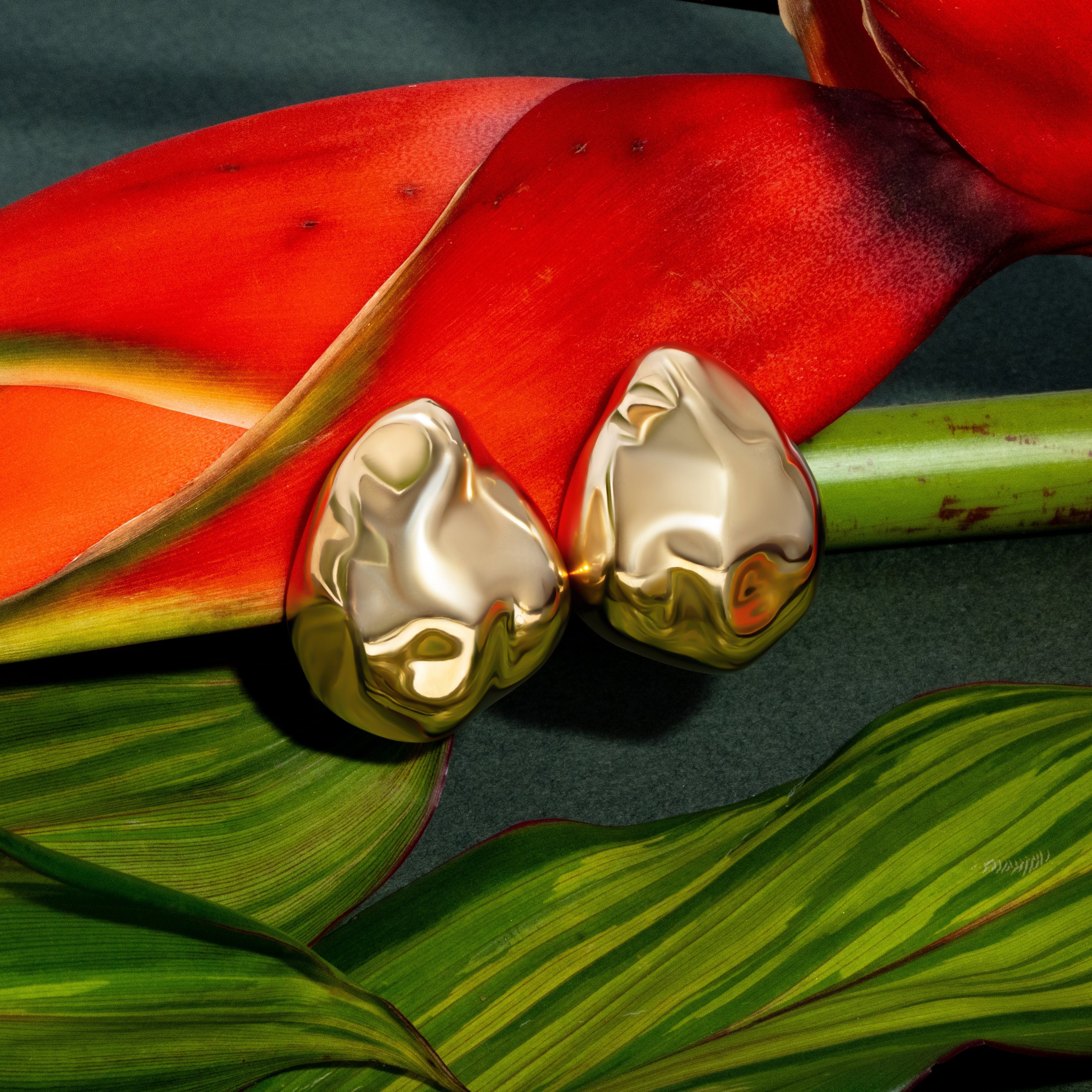 Giselle Dented Dome Earrings