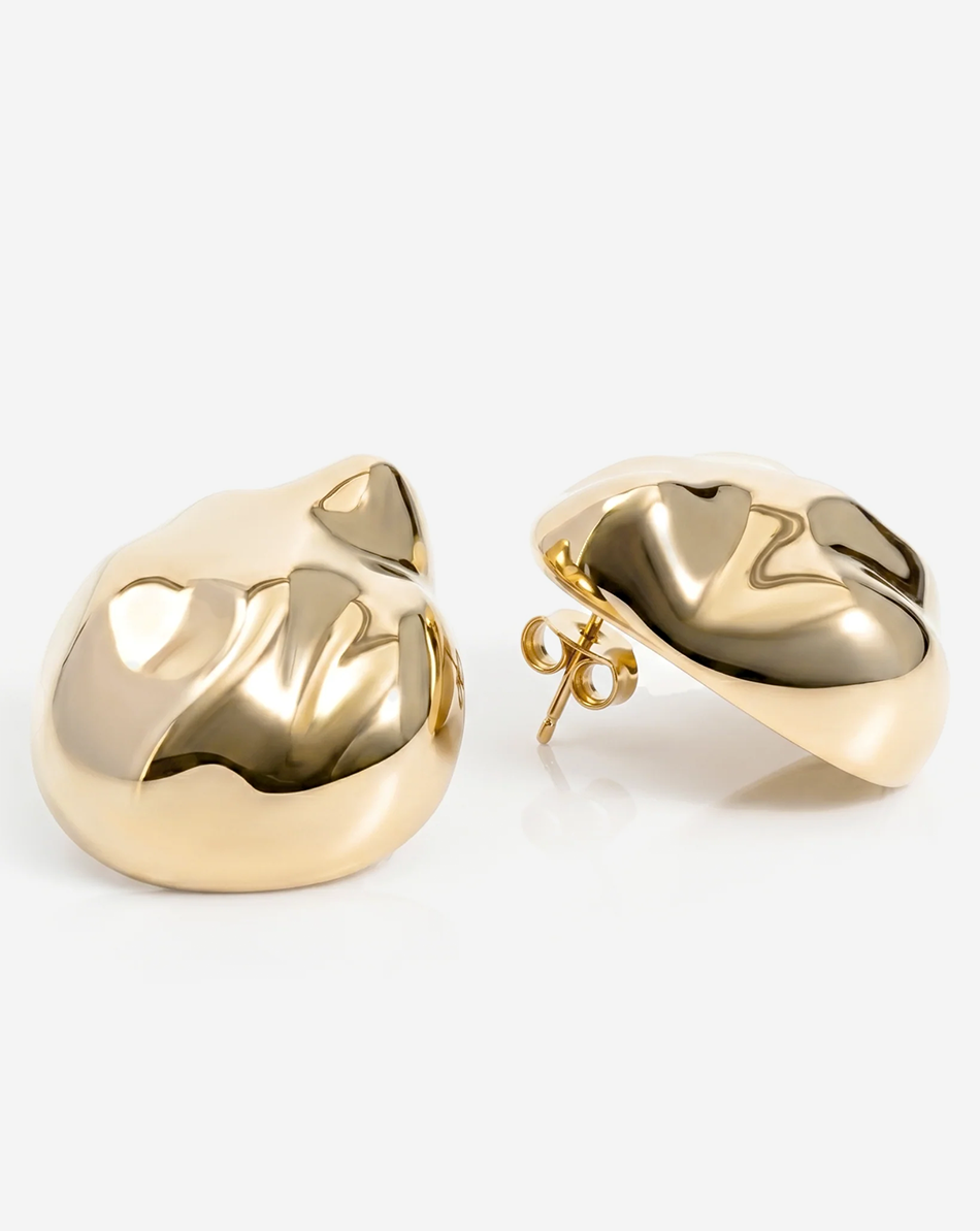 Giselle Dented Dome Earrings
