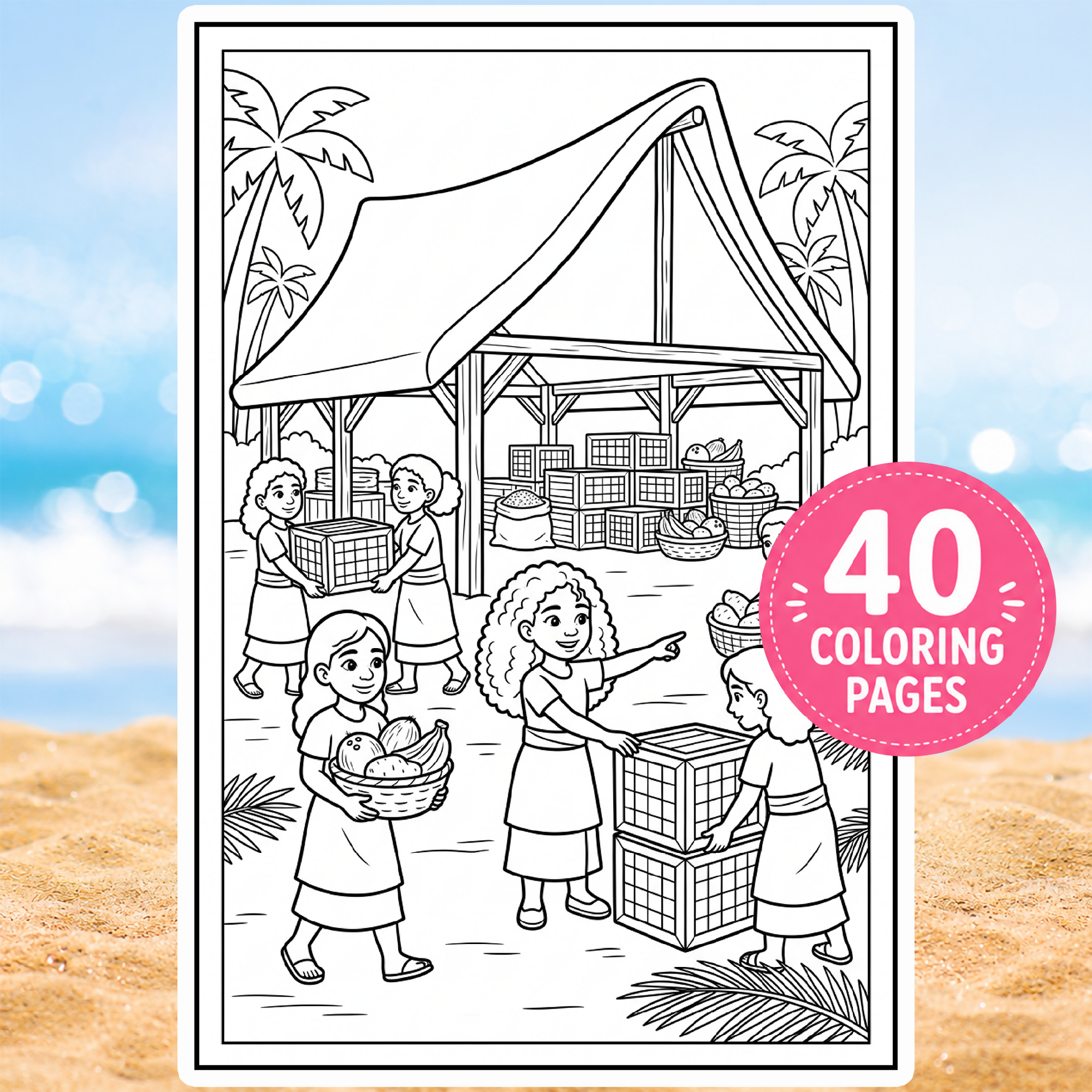 Meles Adventures in Tonga - 40 Printable Coloring Pages