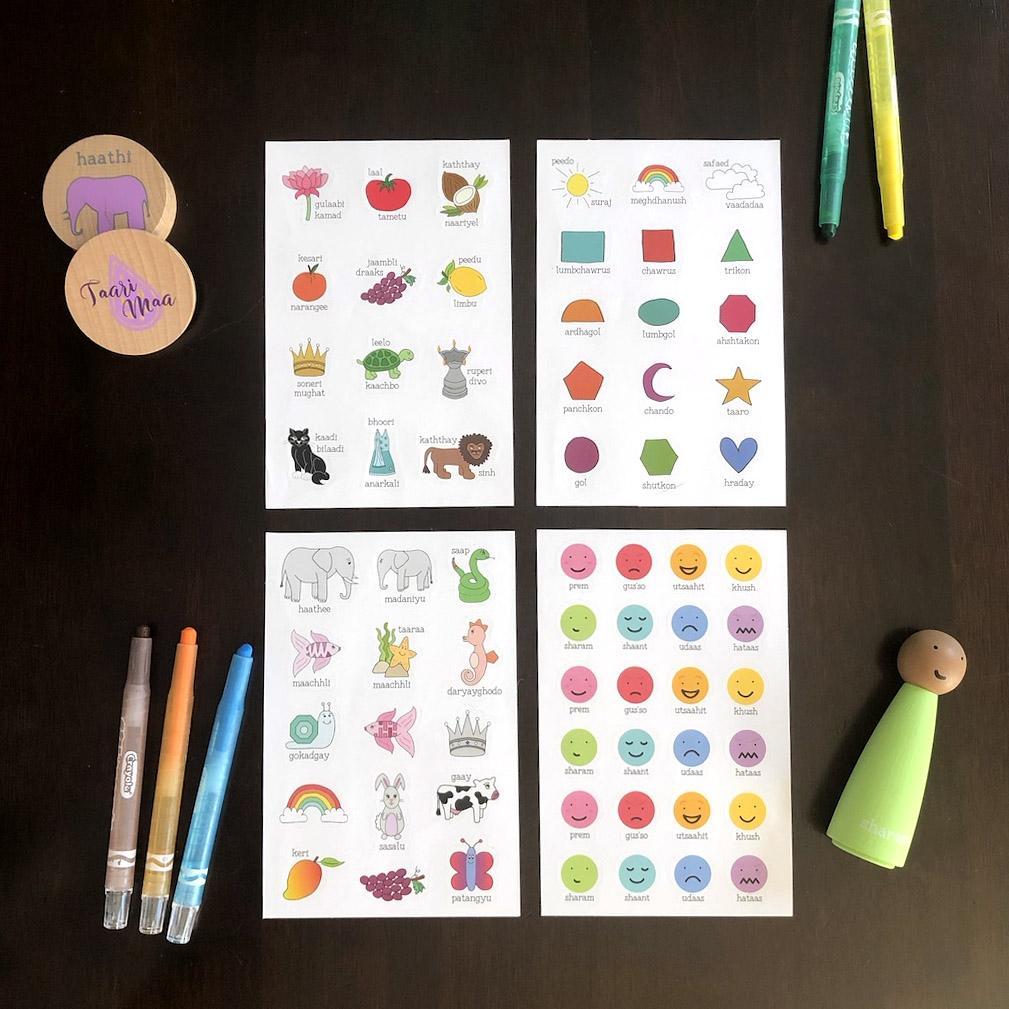 Bilingual Sticker Pack Bundles • Gujarati | Hindi
