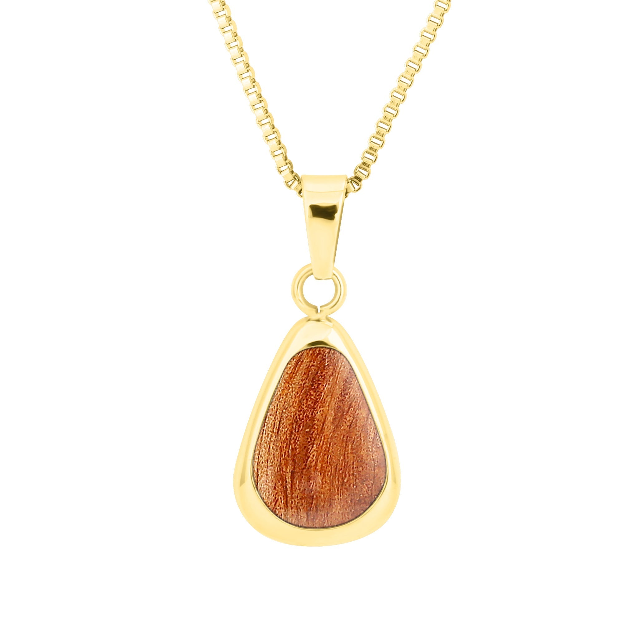 Gum Burl Drop Necklace - Yellow Gold