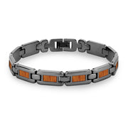 Gum Burl Men's Link Bracelet - Gunmetal
