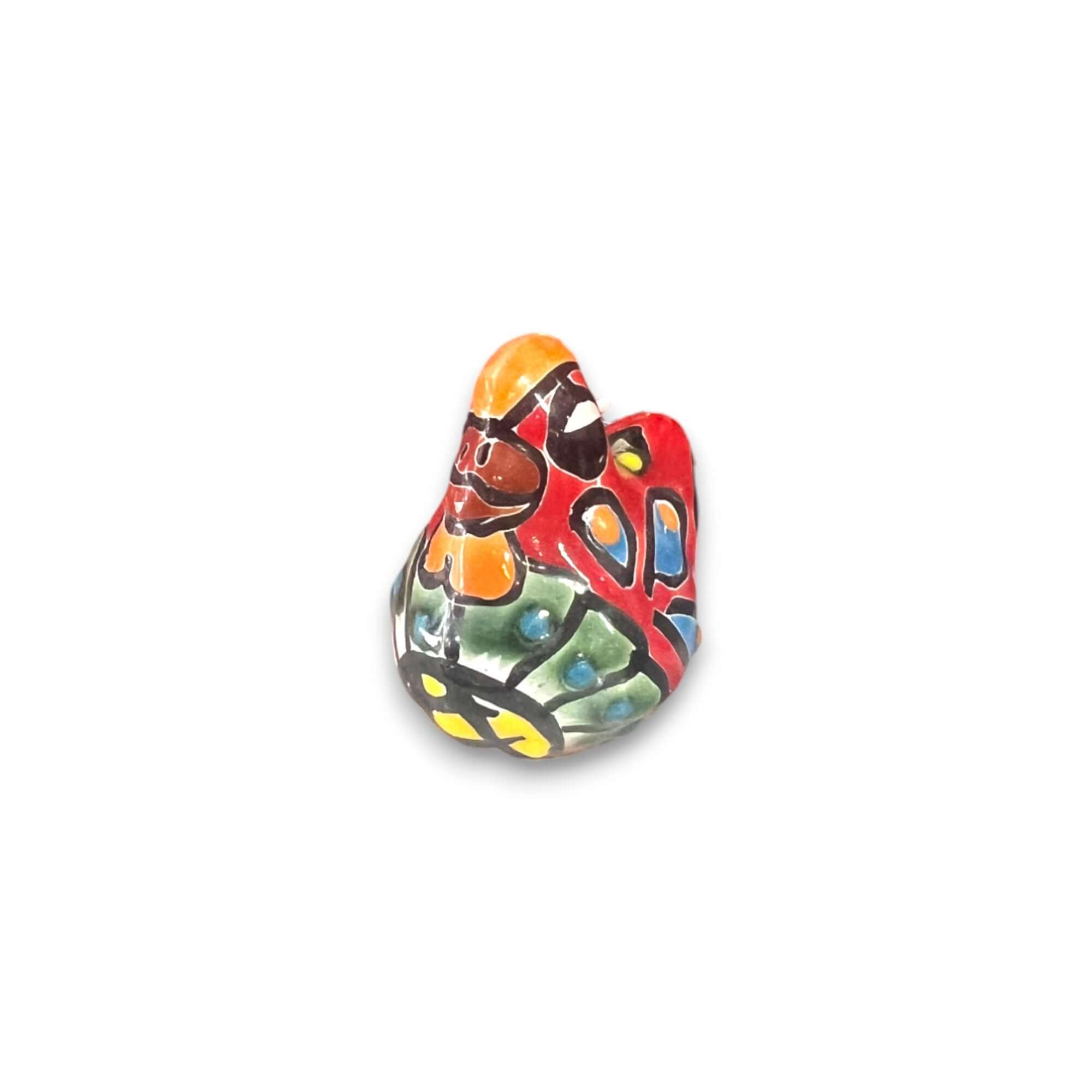 Set of 2 Hand-Painted Talavera Chicken Figurines | Mexican Ceramic Chickens