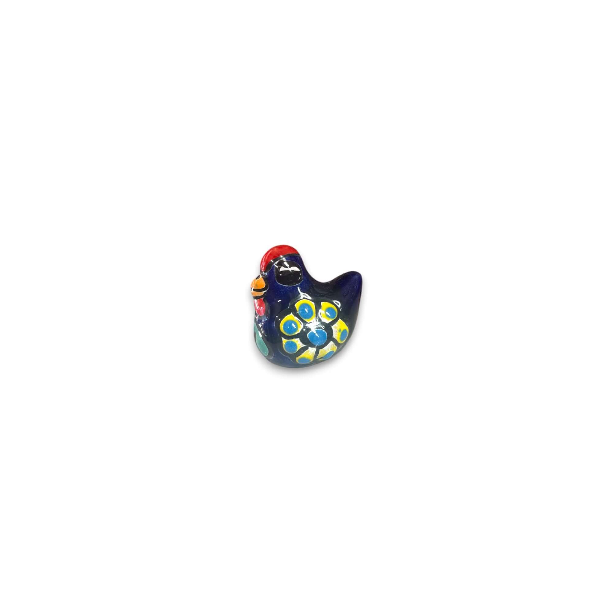Set of 2 Hand-Painted Talavera Chicken Figurines | Mexican Ceramic Chickens