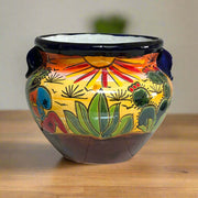 Talavera Flower Pot | Hand-Painted Desert Scene Mexican Planter