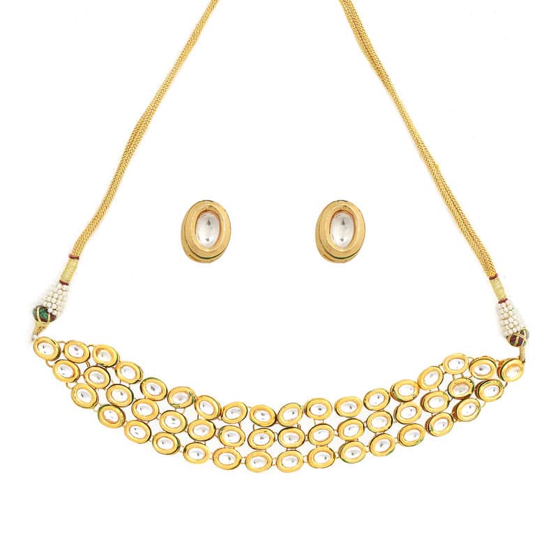 Handcrafted Beautiful Kundan Choker With Earrings