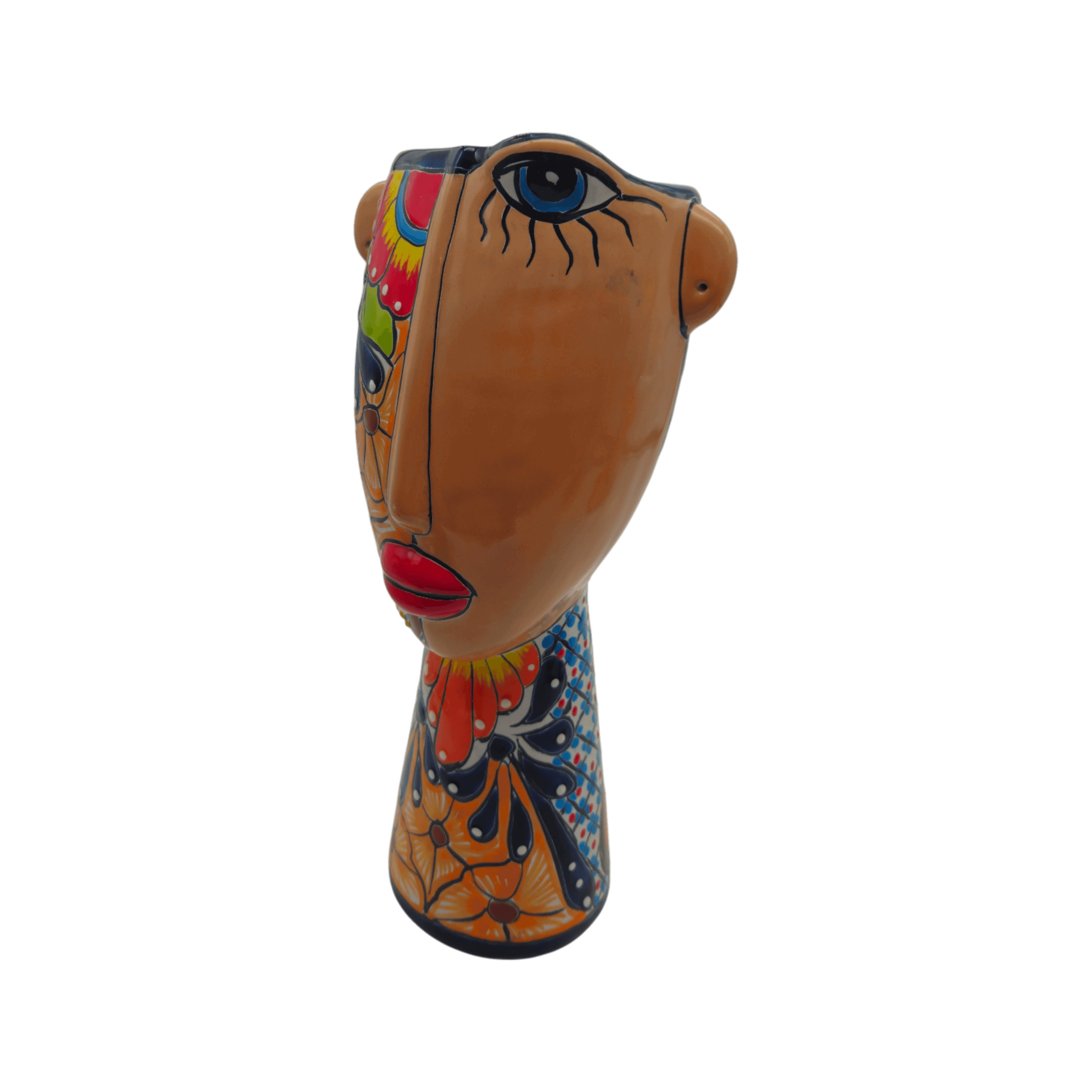 Talavera Lady Planter | Handcrafted Mexican Folk Art