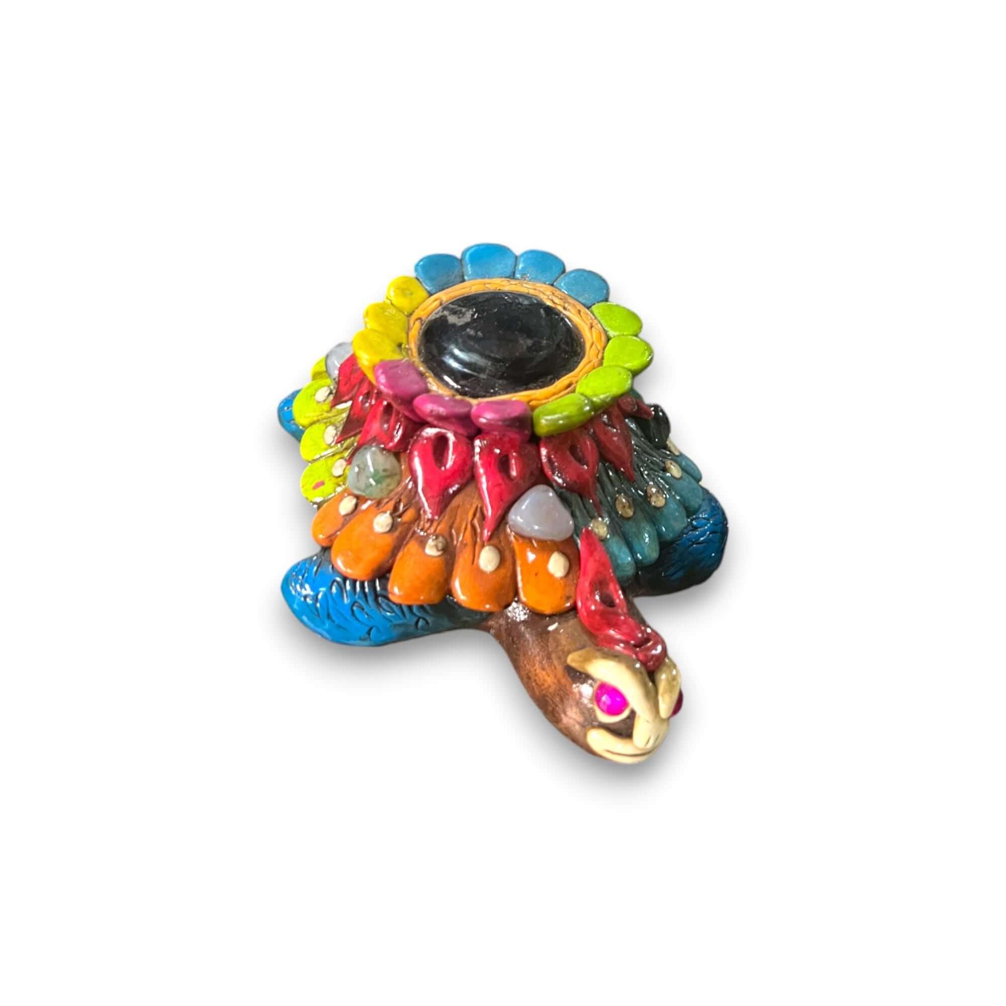 Artisan Crafted Aztec Turtle Statue | Handmade Cultural Decor Accent (Small)