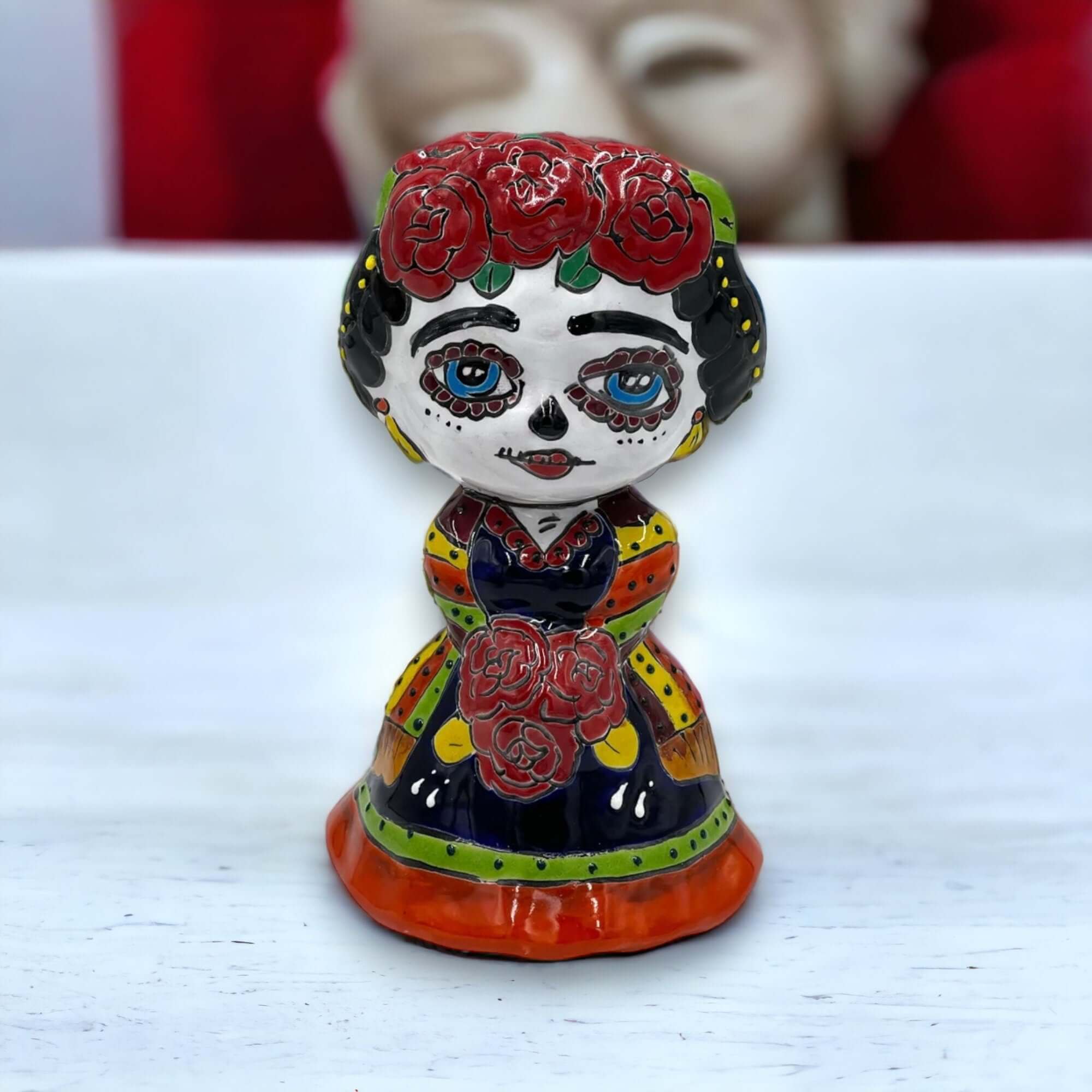 Handmade Frida Kahlo Planter - Day of the Dead Statue (Medium Size)