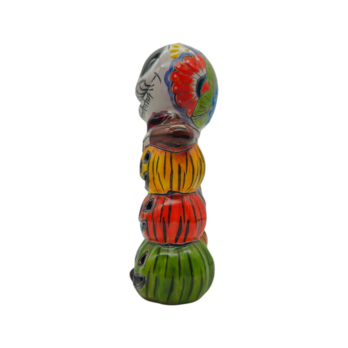 Handcrafted Talavera Skeleton Statue | Vibrant Day of the Dead Calavera Decor