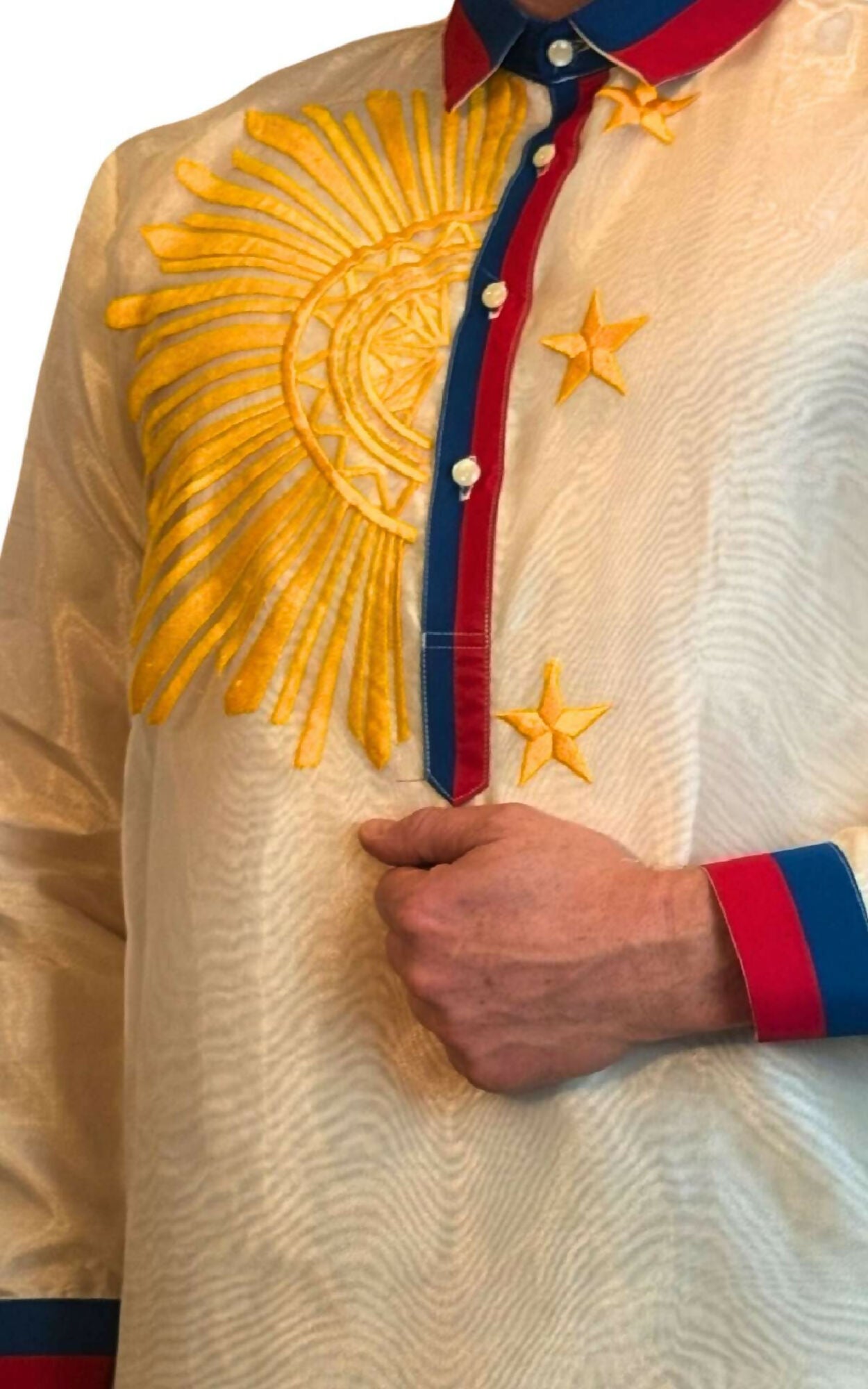 Sinag Barong Tagalog - Philippine Flag-Inspired Embroidery