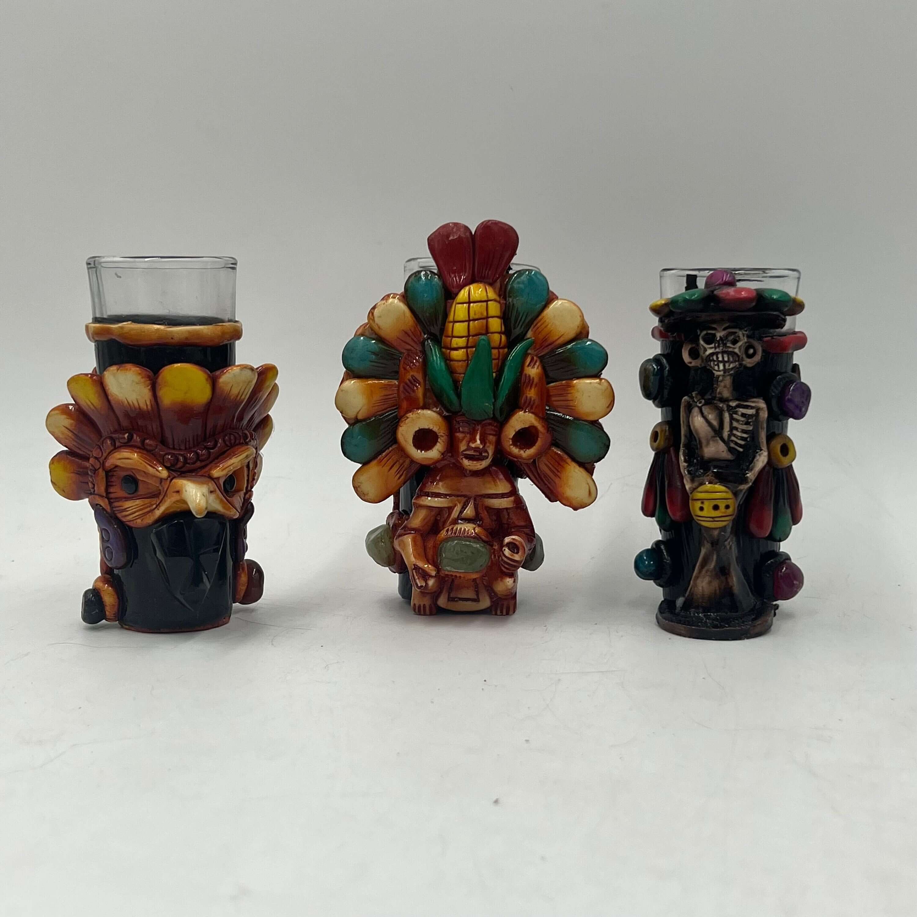 Handcrafted Mexican Shot Glass | Aztec Warrior Design