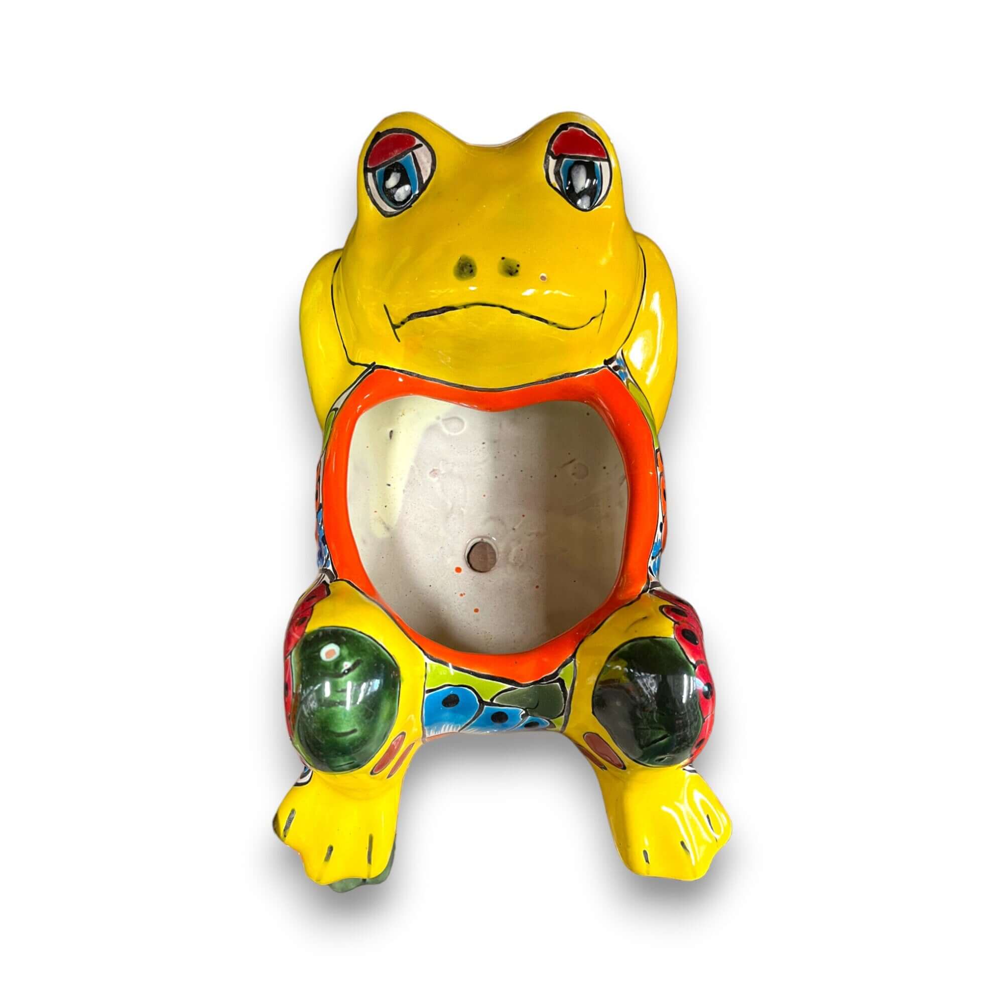 Talavera Frog Planter | Hand-Painted Mexican Ceramic Pot