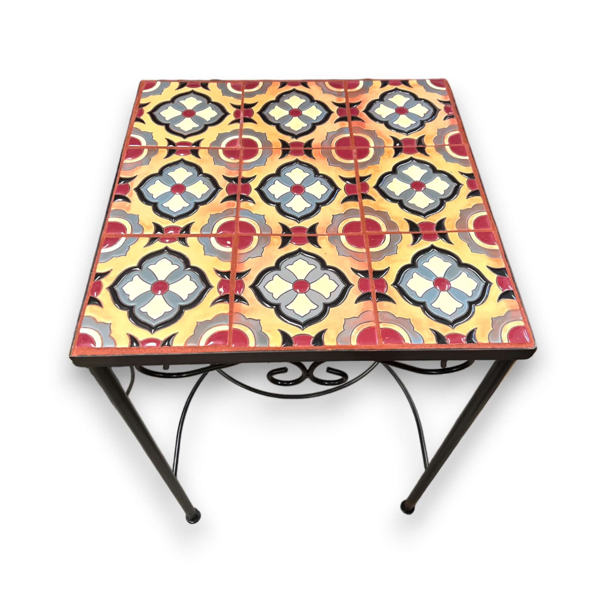 Mexican Accent End Table | Colorful Talavera Tile Design