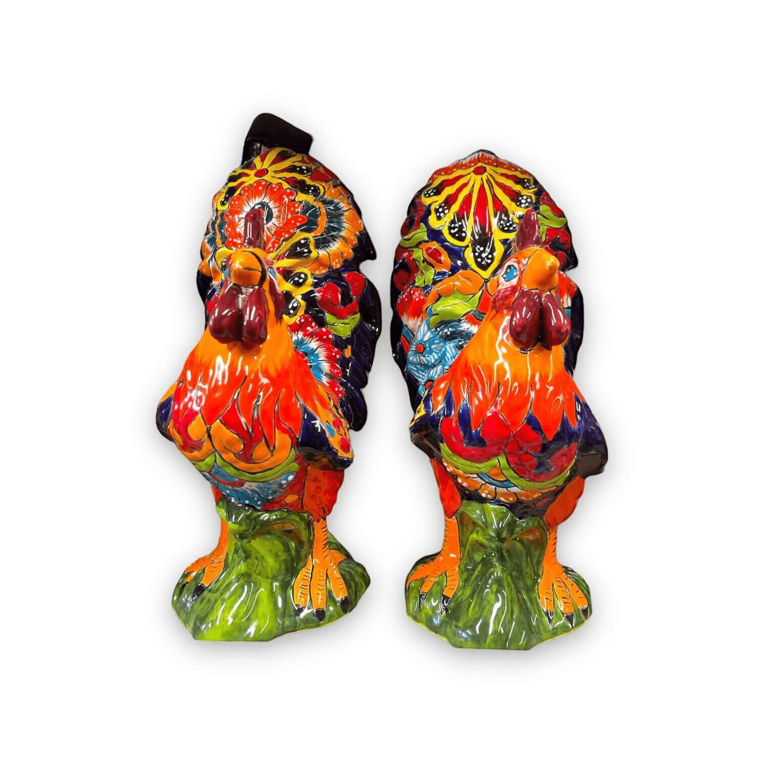 Talavera Rooster Statue | Large Hand-Painted Ceramic Decor