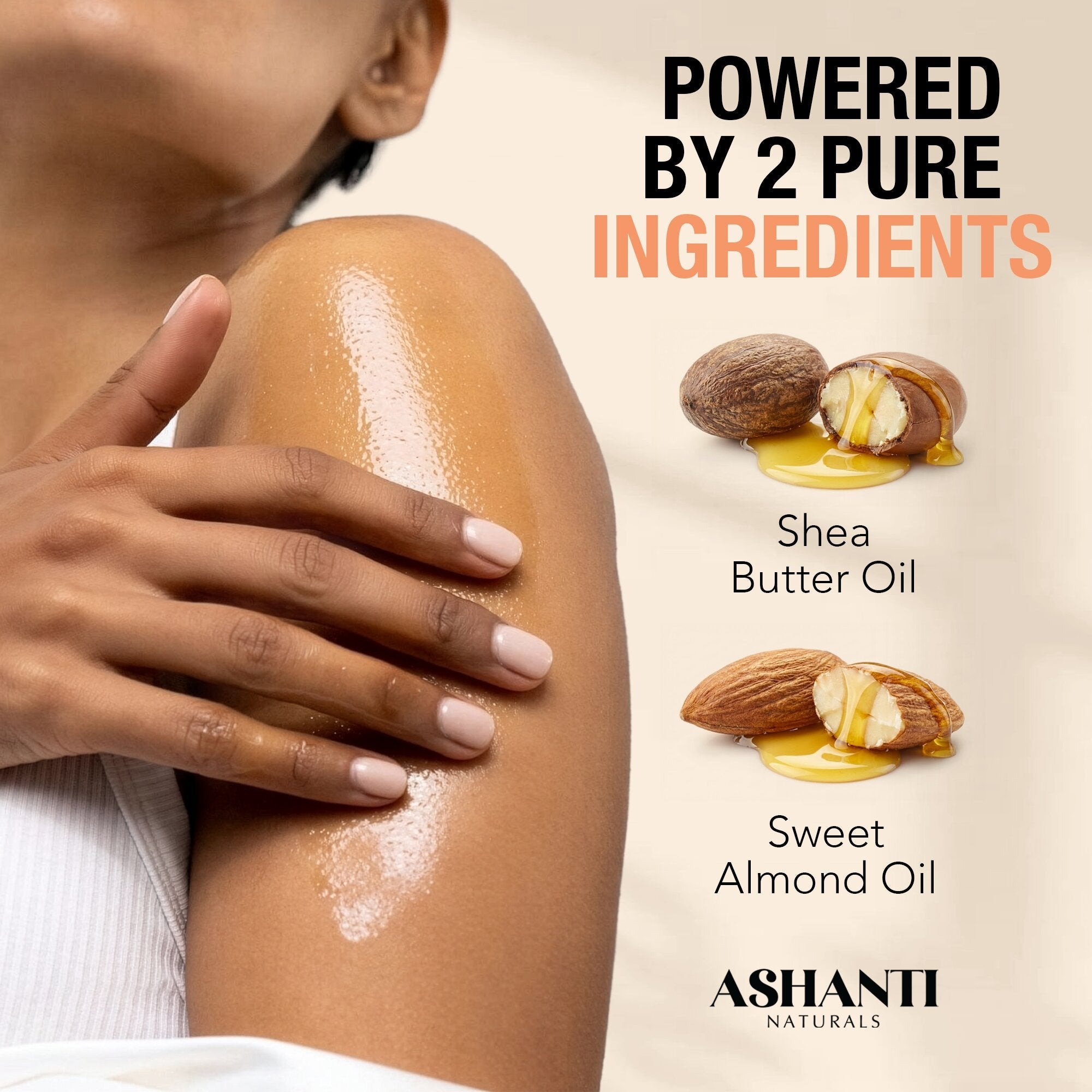 ASHANTI NATURALS Shea & Sweet Almond Body Oil - Juicy Peach