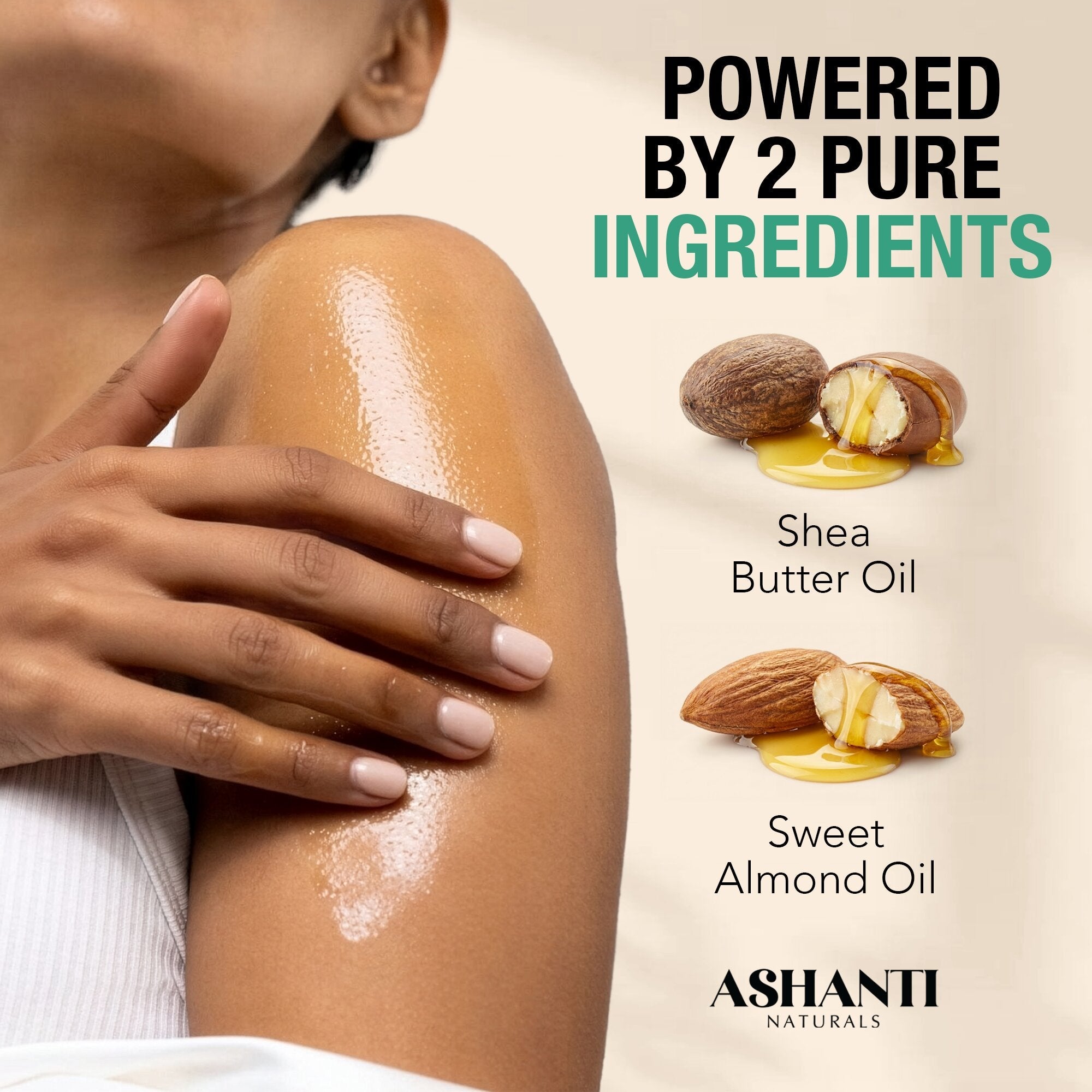 ASHANTI NATURALS Shea & Sweet Almond Body Oil - Fragrance Free