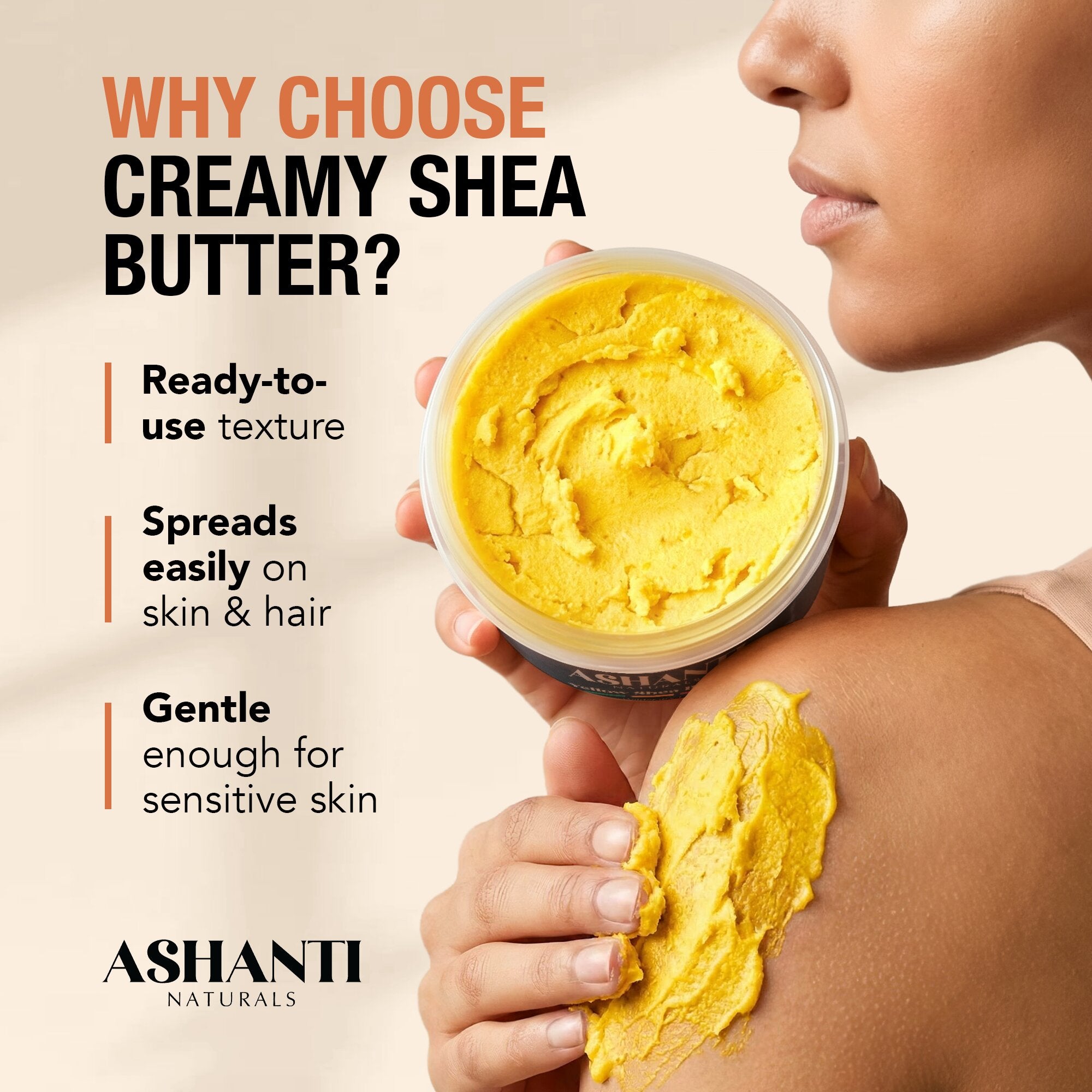 ASHANTI NATURALS 100% Yellow Shea Butter - Creamy