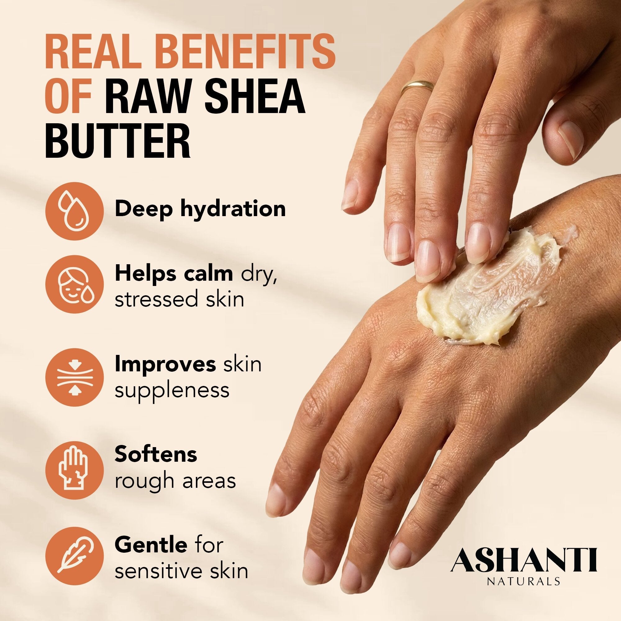 ASHANTI NATURALS 100% White Shea Butter - Creamy