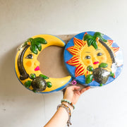 2 Piece Set of Sun & Moon Wall Decor