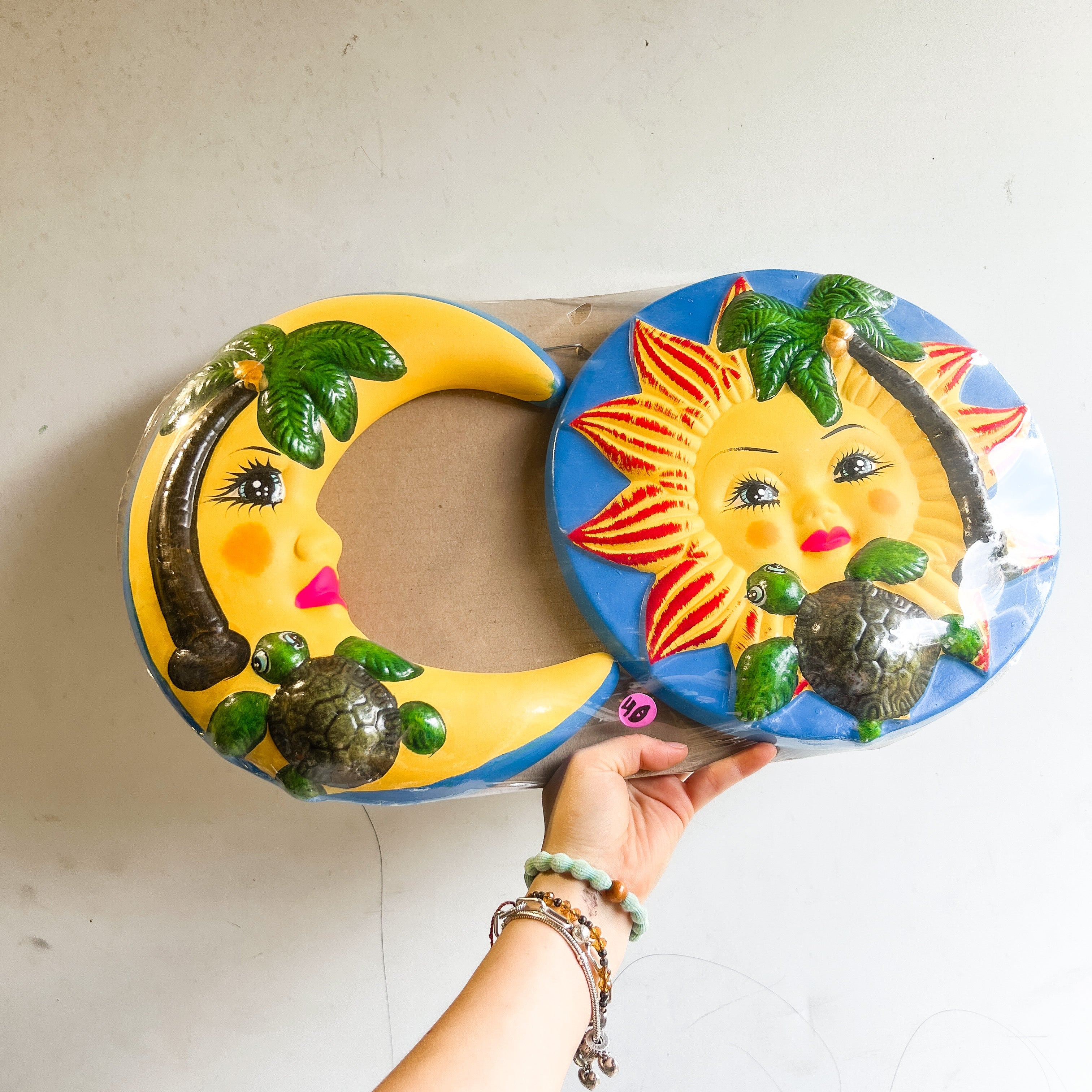 2 Piece Set of Sun & Moon Wall Decor