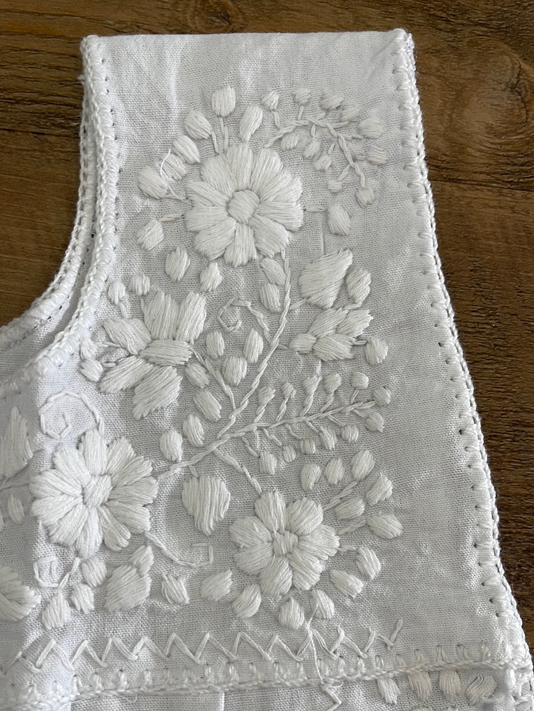 Mexican Sleeveless Dress for Girls White on White