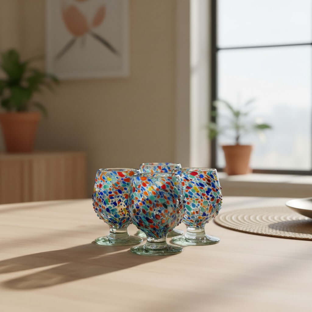 Confetti Rock Shot Glass | Handcrafted Mexican Cognac-Style Glass