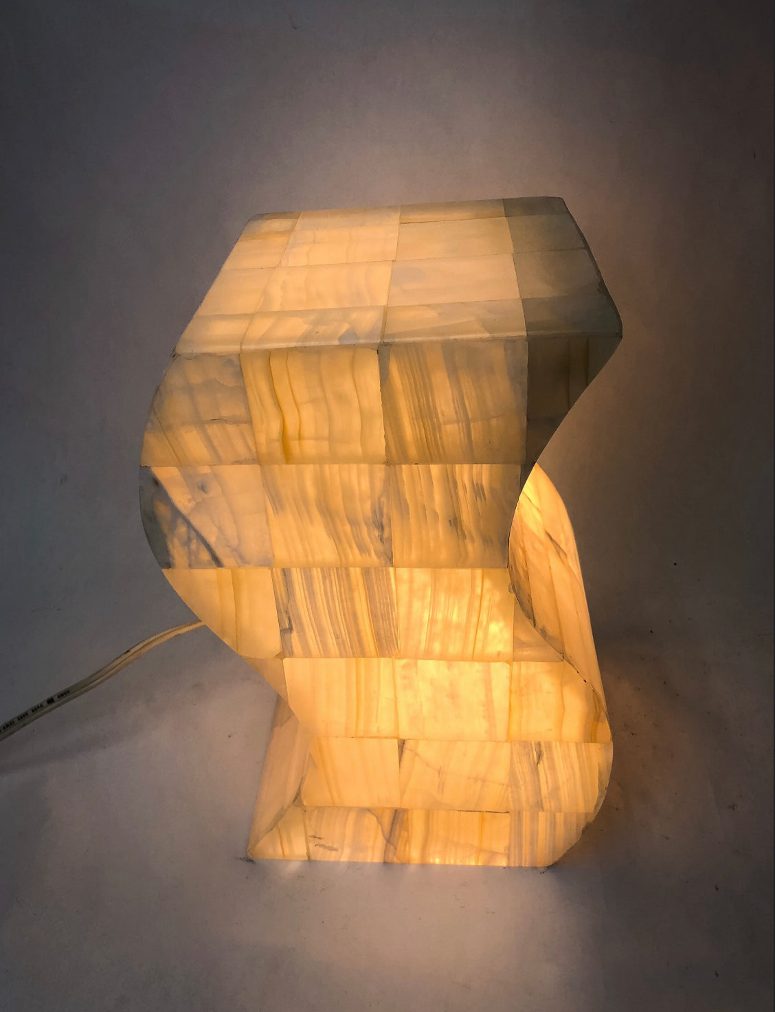 Banded Onyx S Shaped 12" Table Lamp Marble Lamp - Lampara Marmol