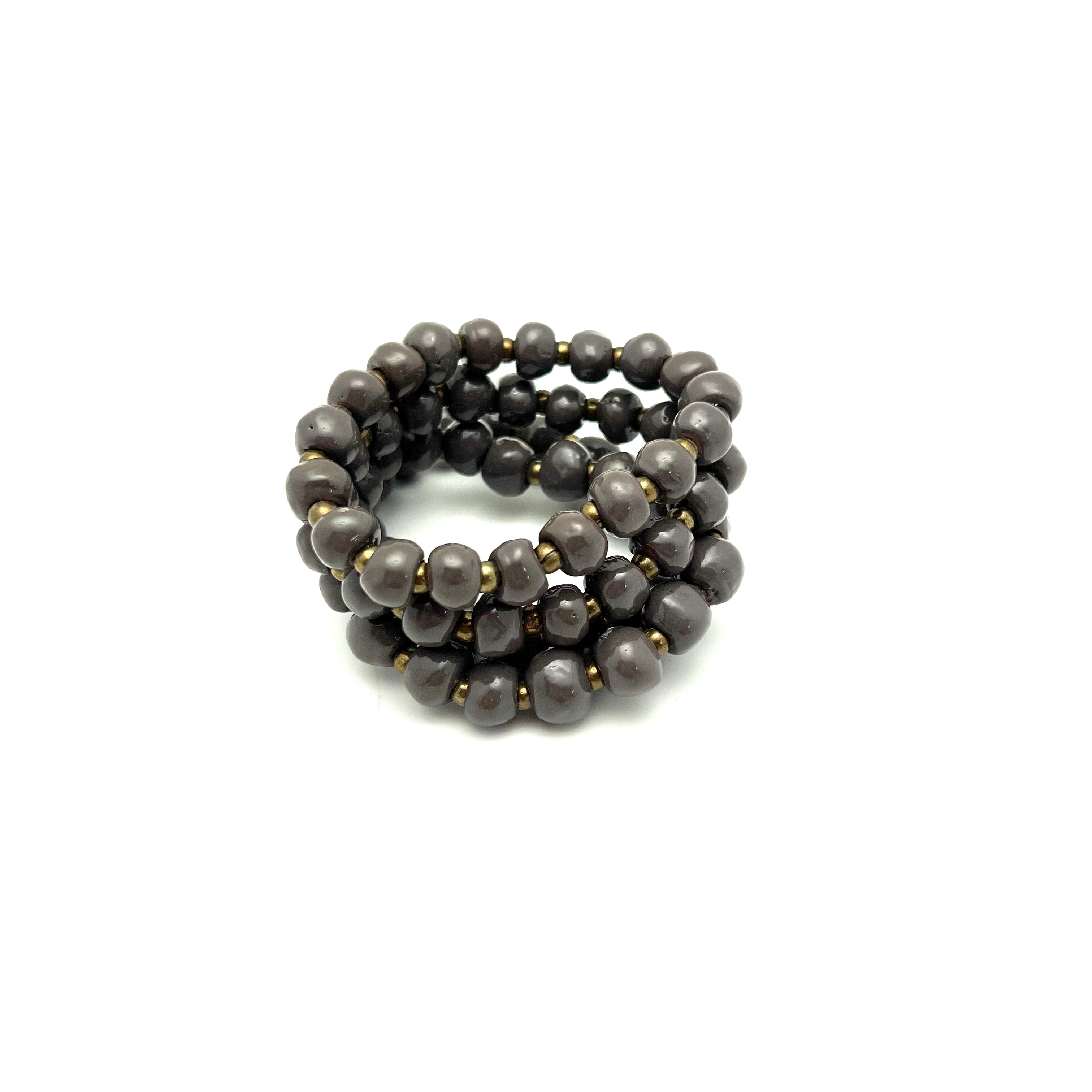 Simple Ceramic Bracelet- Gray Earth