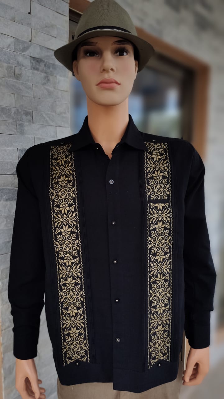 Men's Guayabera Presidencial Riviera Black