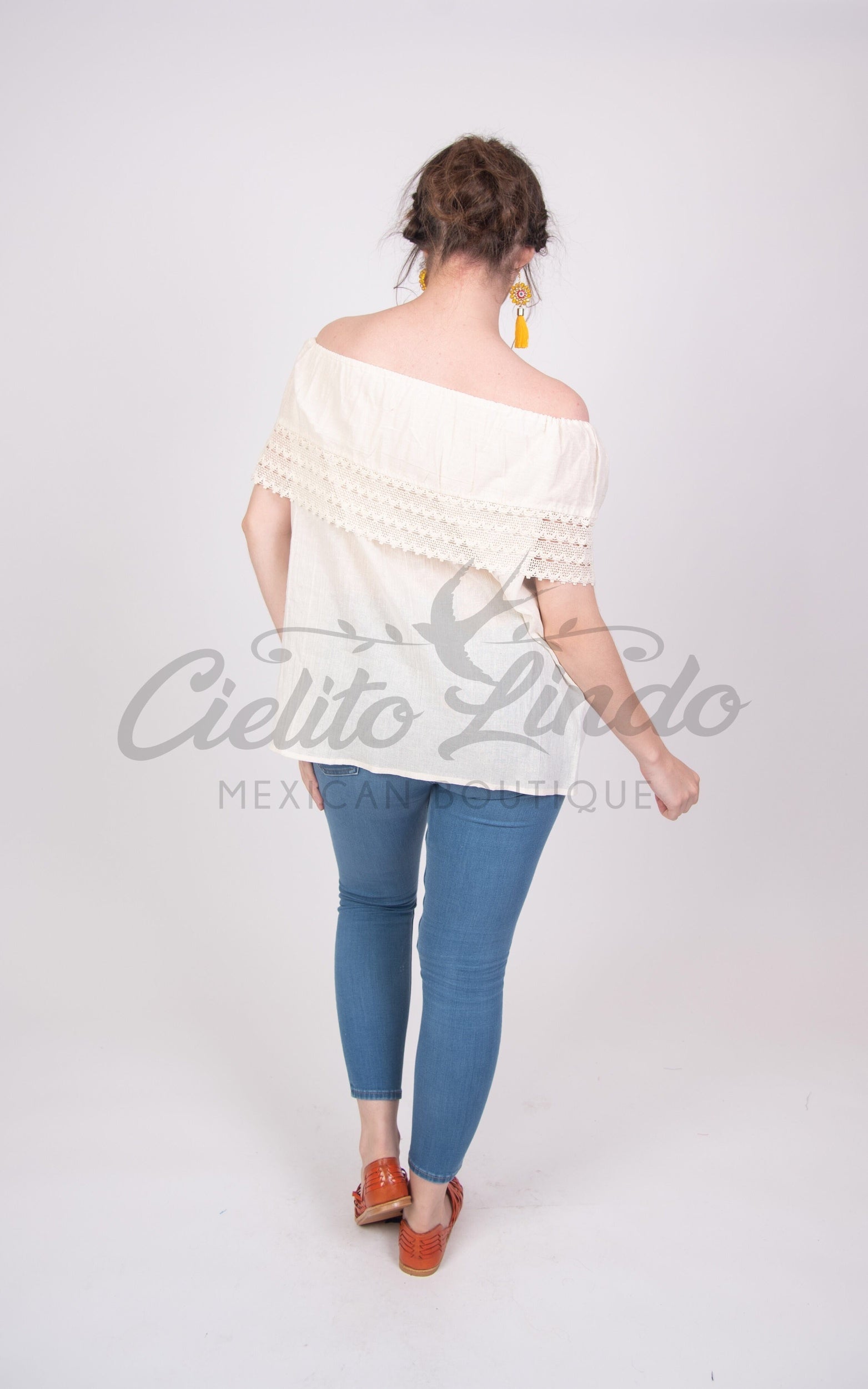 Campesina Off the Shoulder Blouse Ivory