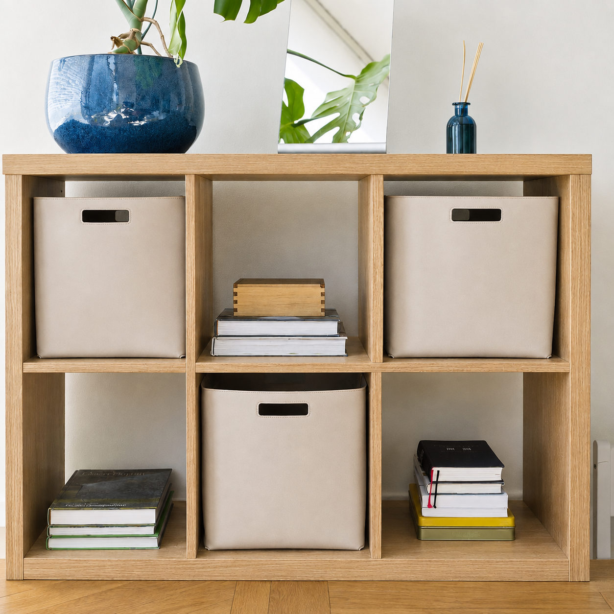 Set of Felt-lined Storage Basket for Cube Organizer