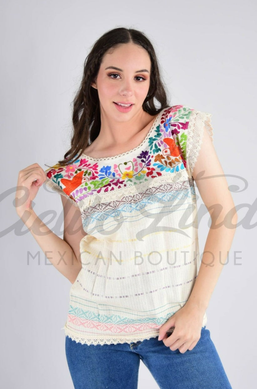 Oaxaca Paloma Ivory Blouse