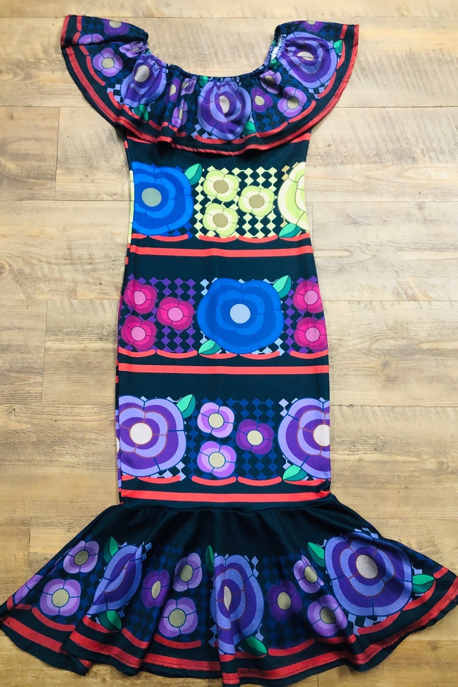 Mexican Jalapa Printed Maxi Dress