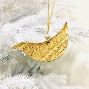 Gold Lace Ceramic Bird Ornament